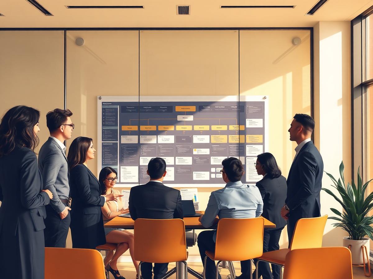 Organizational management professionals collaborating